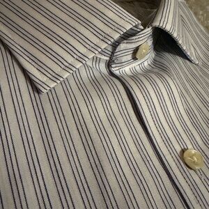 NEW Van Heusen White and Blue Striped Dress Shirt